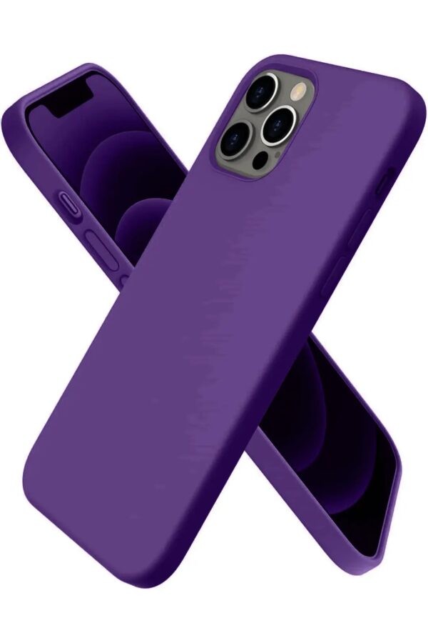 Newface Apple iPhone 12 Pro Kılıf First Silikon - Siyah - Mürdüm